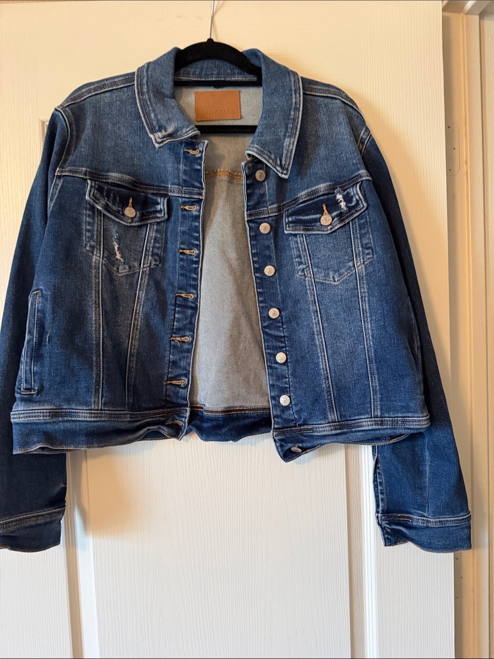24. Judy Blue 1X Denim Jean Jacket - Dark Blue Cropped